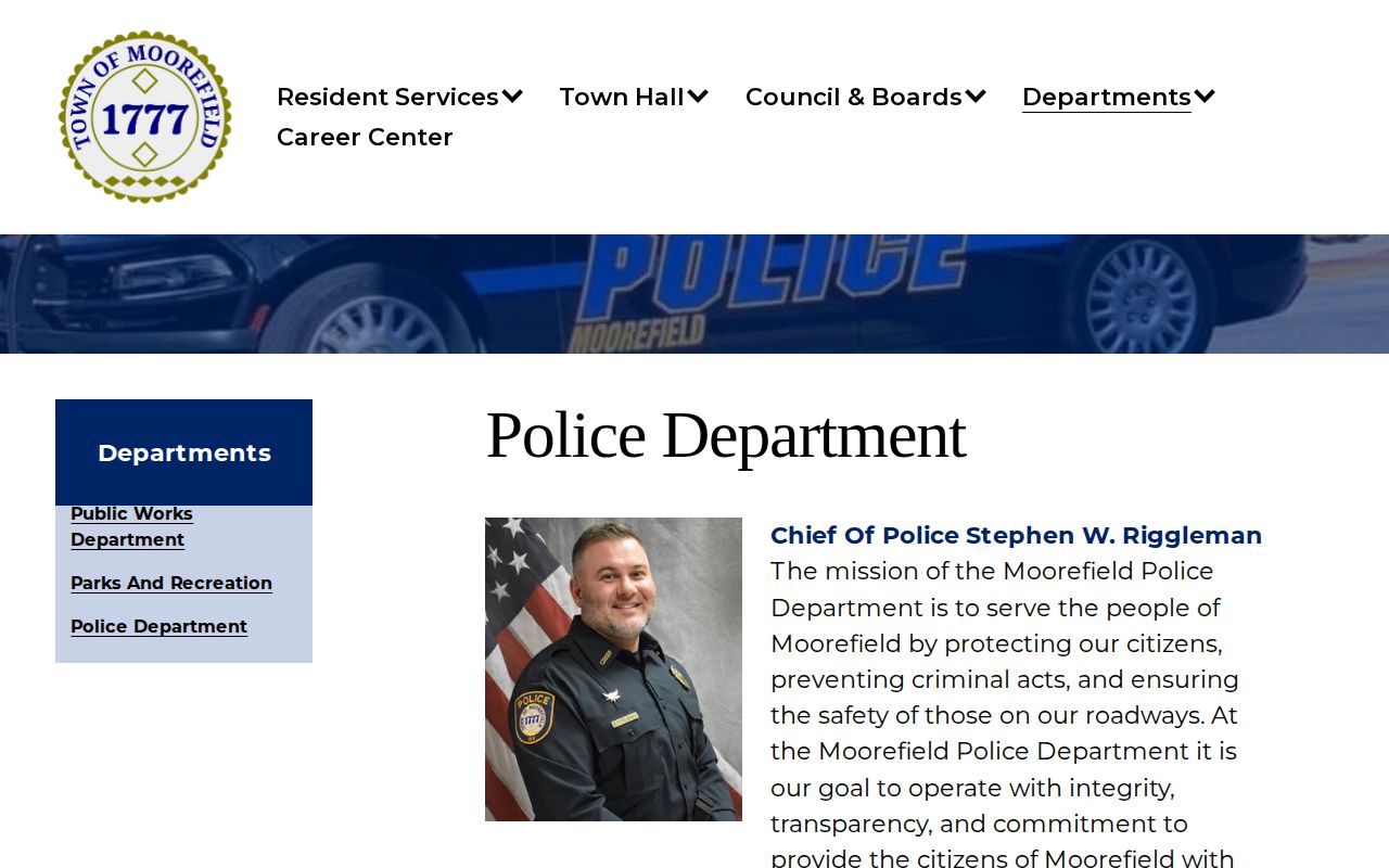 Hardy County Moorefield Police Department arrest record contact page