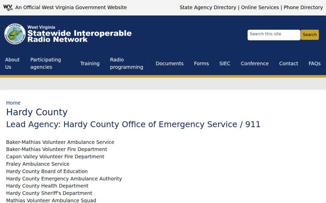 Hardy County Wardensville police arrest records directory source